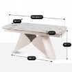 Mebel Elite Раздвижной керамический стол Verona 160–240 см, белый мрамор/кашмир, ME.VERONA/B/KASZ/CER/S160-220 - Home Club, изображение 5