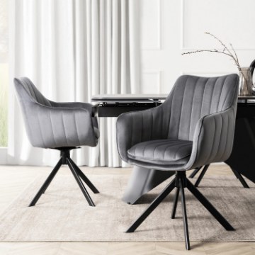 Mebel Elite Вращающееся кресло Mumbai 2, серое велюровое, ME.MUMBAI/P/V/K - Home Club