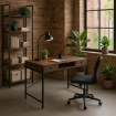 Mebel Elite Письменный стол Step 123 см, коричневый/чёрный, ME.STEP/BR/CZ/B - Home Club, изображение 2