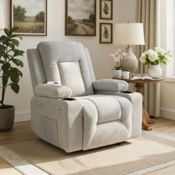 Mebel Elite Раскладной массажный кресло Box, серый, из вельвета, ME.BOX2/P/SZTR/FW - Home Club