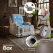 Mebel Elite Розкладне крісло з функцією масажу Box, сіре, з вельветової тканини, ME.BOX2/P/SZTR/FW - Home Club, зображення 3