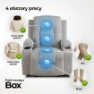 Mebel Elite Розкладне крісло з функцією масажу Box, сіре, з вельветової тканини, ME.BOX2/P/SZTR/FW - Home Club, зображення 6