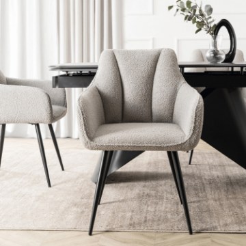 Mebel Elite Стілець Nawara, сірий, з тканини «букле», ME.NAWARA/P/CZ/TB/K - Home Club