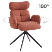 Mebel Elite Обертове крісло для вітальні Alvaro, руде, ME.ALVARO/RD/T/K - Home Club