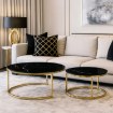 Mebel Elite Набір керамічних столиків Milano «Чорний мармур/Золотий», ME.MILANO/CZZLM/ZL/L - Home Club, зображення 2