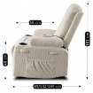 Mebel Elite Розкладне крісло з функцією масажу Box, бежеве, з вельветової тканини, ME.BOX2/BZ/SZTR/FW - Home Club, зображення 18
