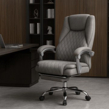 Mebel Elite Обертове крісло Giorgio з функцією масажу та підігріву, сіре, з тканинною оббивкою, ME.GIORGIO/P/T/FO - Home Club