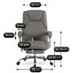Mebel Elite Вращающееся кресло Giorgio с функцией массажа и подогрева, серое, тканевое, ME.GIORGIO/P/T/FO - Home Club, изображение 12