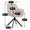 Mebel Elite Комплект: стол Ibiza 160–240 см, черный мрамор/черный, и 4 кресла Mumbai, кремовые, IBIZA/CZZL/CZ/S160-240/MUMBAI/KR/T/Z4/K - Home Club, изображение 16