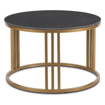 Mebel Elite Керамічний столик Korin «Чорний мармур/Золотий», ME.KORIN/CZM/ZL/L - Home Club