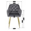 Mebel Elite Стілець Raya, сірий, велюровий, ME.RAYA/P/ZL/V/K - Home Club, зображення 9
