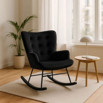 Mebel Elite Кресло-качалка Elis, чёрного цвета, ME.ELIS/CZ/V/FW - Home Club