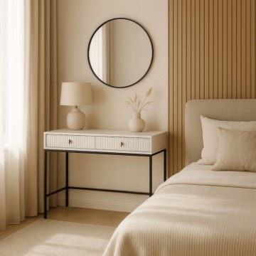 Mebel Elite Туалетный столик Marcos «Кашмир» с рифленой поверхностью, W.MAGGIORE/KASZ/BZ/B - Home Club
