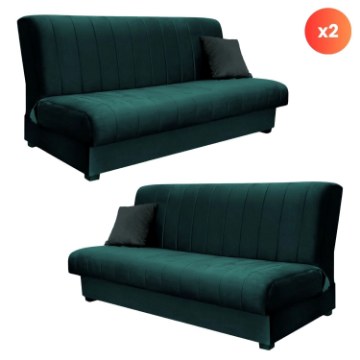 Mebel Elite Комплект из 2 диванов-кроватей Sigma, зеленый, велюровый, PPHUE.PICCOLO/KRONOS19/Z2/WER - Home Club