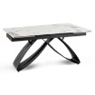 Mebel Elite Стол Luigi, керамический, раскладной, 160–240 см, белый мрамор/чёрный, ME.LUIGI/B/CZ/S160-240 - Home Club