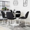 Mebel Elite Стул Lucky: чёрный с белыми ножками, велюровый, ME.LUCKY/CZ/B/V/K - Home Club, изображение 3