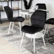 Mebel Elite Стул Lucky: чёрный с белыми ножками, велюровый, ME.LUCKY/CZ/B/V/K - Home Club, изображение 4