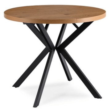 Mebel Elite Стол Dorian, раскладной, 80–160 см, дуб золотой/чёрный, ME.DORIAN/DZ/CZ/S - Home Club