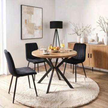 Mebel Elite Стіл Dorian, розкладний, 80–160 см, дуб золотистий/чорний, ME.DORIAN/DZ/CZ/S - Home Club