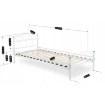 Mebel Elite Металлическая кровать Griffin 90x200, белого цвета, ME.GRIFFIN/90/B/LOZ - Home Club, изображение 4