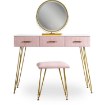 Mebel Elite Туалетный столик Sandy Розовый/Золотой, ME.SANDY/R/ZL/B - Home Club, изображение 6