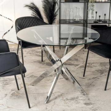 Mebel Elite Стол Sallo 2 со стеклянной столешницей, 100 см, ME.SALLO2/TR/SR/S - Home Club