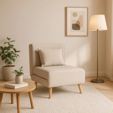 Mebel Elite Раскладной кресло Marry, бежевого цвета, ME.MARRY/BZ/DNAT/T/FW - Home Club