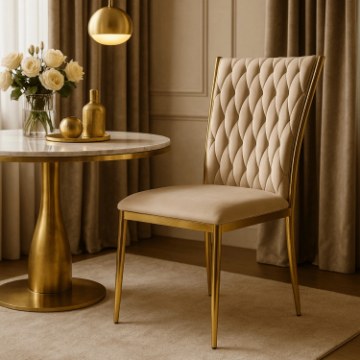Mebel Elite Стул Dan кремового цвета, плетеный, велюровый, ME.DAN/KR/ZL/V/K - Home Club