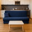 Mebel Elite Комплект із 2 розкладних диванів Sigma, темно-синього кольору, з велюровою оббивкою, PPHUE.PICCOLO/KRONOS9/Z2/WER - Home Club, зображення 2