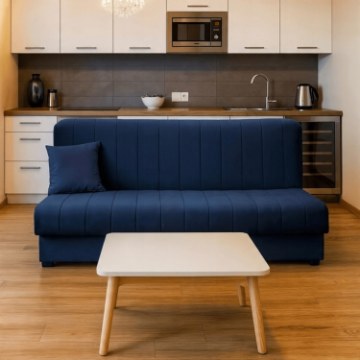 Mebel Elite Комплект із 2 розкладних диванів Sigma, темно-синього кольору, з велюровою оббивкою, PPHUE.PICCOLO/KRONOS9/Z2/WER - Home Club