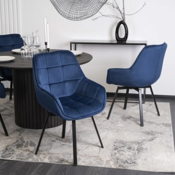 Mebel Elite Вращающееся кресло Luna, темно-синее, велюровое, ME.LUNA/GR/V/K - Home Club