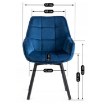 Mebel Elite Обертове крісло Luna, темно-синє, велюрове, ME.LUNA/GR/V/K - Home Club, зображення 10