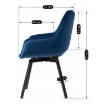 Mebel Elite Обертове крісло Luna, темно-синє, велюрове, ME.LUNA/GR/V/K - Home Club, зображення 11