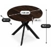Mebel Elite Стол Lauren 90 см, орех/чёрный, ME.LAUREN/O/CZ/S90 - Home Club, изображение 4