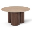 Mebel Elite Столик Cartagena 80 см, травертин/горіх, ME.CARTAGENA/TRAW/O/L - Home Club