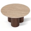 Mebel Elite Столик Cartagena 80 см, травертин/горіх, ME.CARTAGENA/TRAW/O/L - Home Club, зображення 3