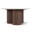 Mebel Elite Столик Cartagena 80 см, травертин/горіх, ME.CARTAGENA/TRAW/O/L - Home Club, зображення 4