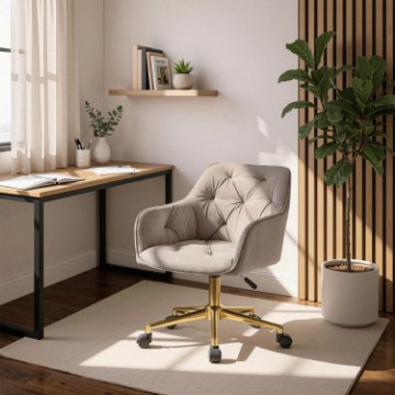 Mebel Elite Вращающееся кресло Konor, бежевое, велюровое, ME.KONOR/BZ/ZL/V/FO - Home Club