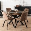 Mebel Elite Комплект: стіл Lukas 100–250 см, дуб рустикальний/чорний, та 4 стільці Rick, коричневі, LUKAS/DRU/CZ/S/RICK/BR/V/Z4/K - Home Club, зображення 2