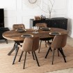 Mebel Elite Комплект: стіл Lukas 100–250 см, дуб рустикальний/чорний, та 4 стільці Rick, коричневі, LUKAS/DRU/CZ/S/RICK/BR/V/Z4/K - Home Club, зображення 4