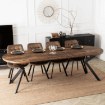Mebel Elite Комплект: стіл Lukas 100–250 см, дуб рустикальний/чорний, та 4 стільці Rick, коричневі, LUKAS/DRU/CZ/S/RICK/BR/V/Z4/K - Home Club, зображення 5