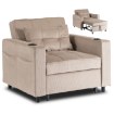 Mebel Elite Розкладне крісло Solor, бежеве, з вельветової тканини, ME.SOLOR/BZ/CZ/SZTR/FW - Home Club