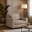 Mebel Elite Розкладне крісло Solor, бежеве, з вельветової тканини, ME.SOLOR/BZ/CZ/SZTR/FW - Home Club, зображення 2