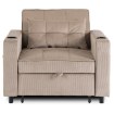 Mebel Elite Розкладне крісло Solor, бежеве, з вельветової тканини, ME.SOLOR/BZ/CZ/SZTR/FW - Home Club, зображення 3
