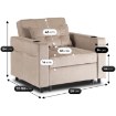 Mebel Elite Розкладне крісло Solor, бежеве, з вельветової тканини, ME.SOLOR/BZ/CZ/SZTR/FW - Home Club, зображення 14