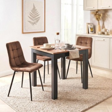 Mebel Elite Раздвижной стол Ben 80–200 см, дуб Craft/чёрный, W.BEN/DC/CZ/S - Home Club