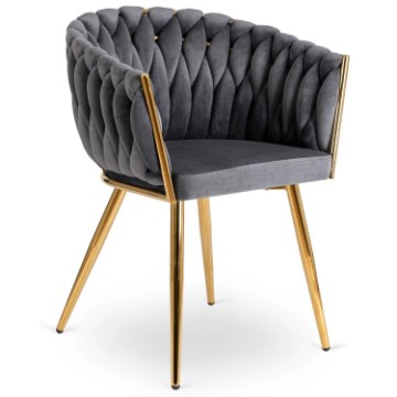 Mebel Elite Стул Capi, серый, плетеный, велюровый, ME.CAPI/P/ZL/V/K - Home Club