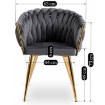 Mebel Elite Стілець Capi сірий, плетений, велюровий, ME.CAPI/P/ZL/V/K - Home Club, зображення 10