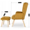 Mebel Elite Кресло Lozano с подставкой для ног, велюровое, горчичного цвета, ME.LOZANO/CU/DK/V/FW - Home Club, изображение 11