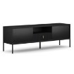 Mebel Elite Тв-тумба Marcos 154 см с рифленой поверхностью, черная, W.MAGGIORE/CZ/RTV - Home Club